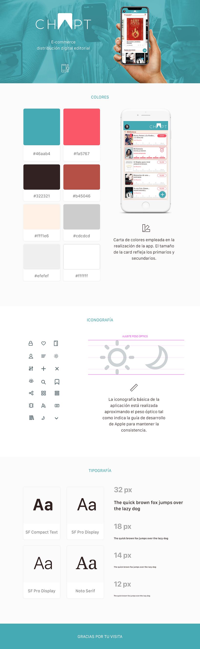 Sistema de diseño básico para desarrollo de app.