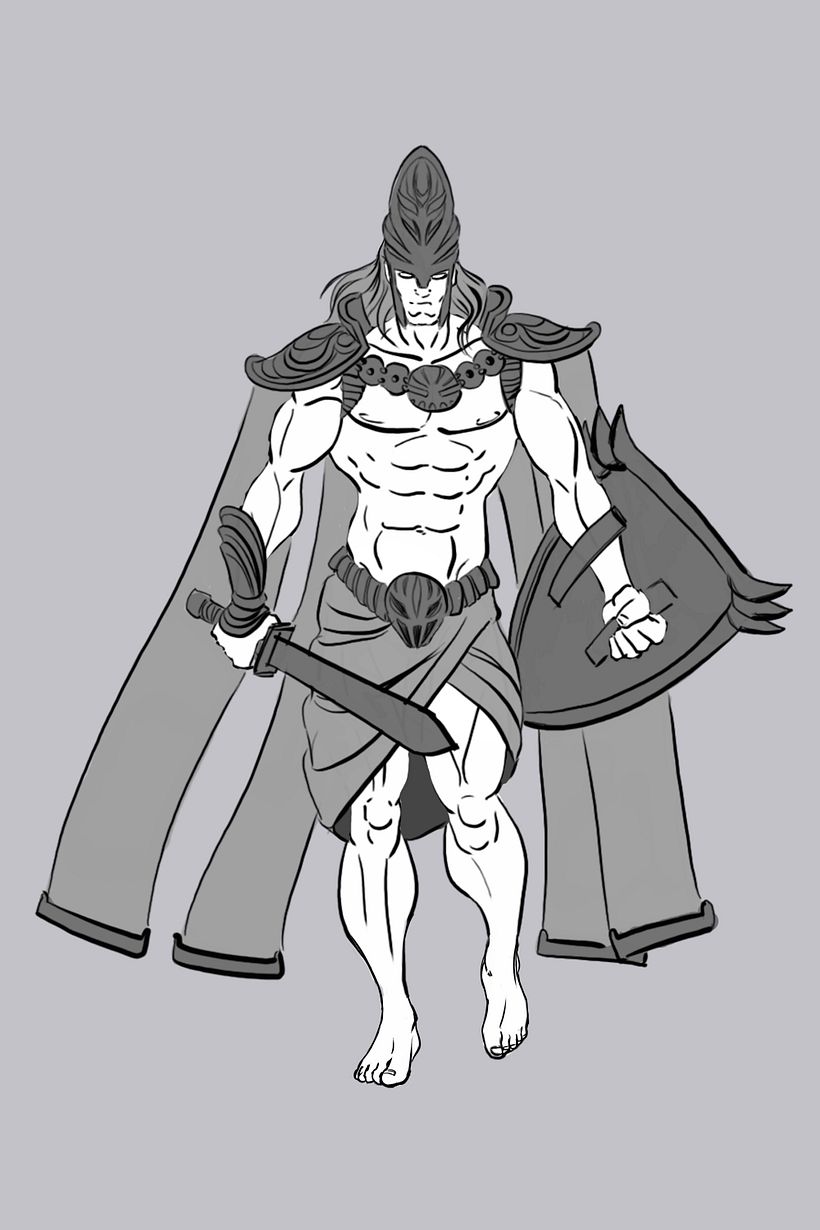 Tengo dudas con los pies, sobre todos le que esta dando el paso.