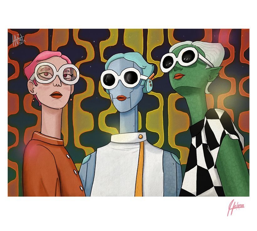 En otro mundo o en el futuro, 3 amigas se van de fiesta.
