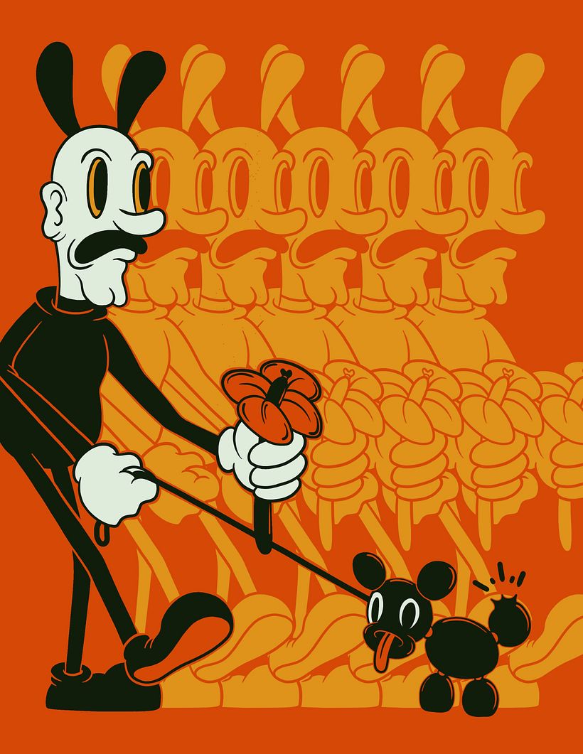 Conoce al creador que mezcla caricaturas de los 30 con arte abstracto 7