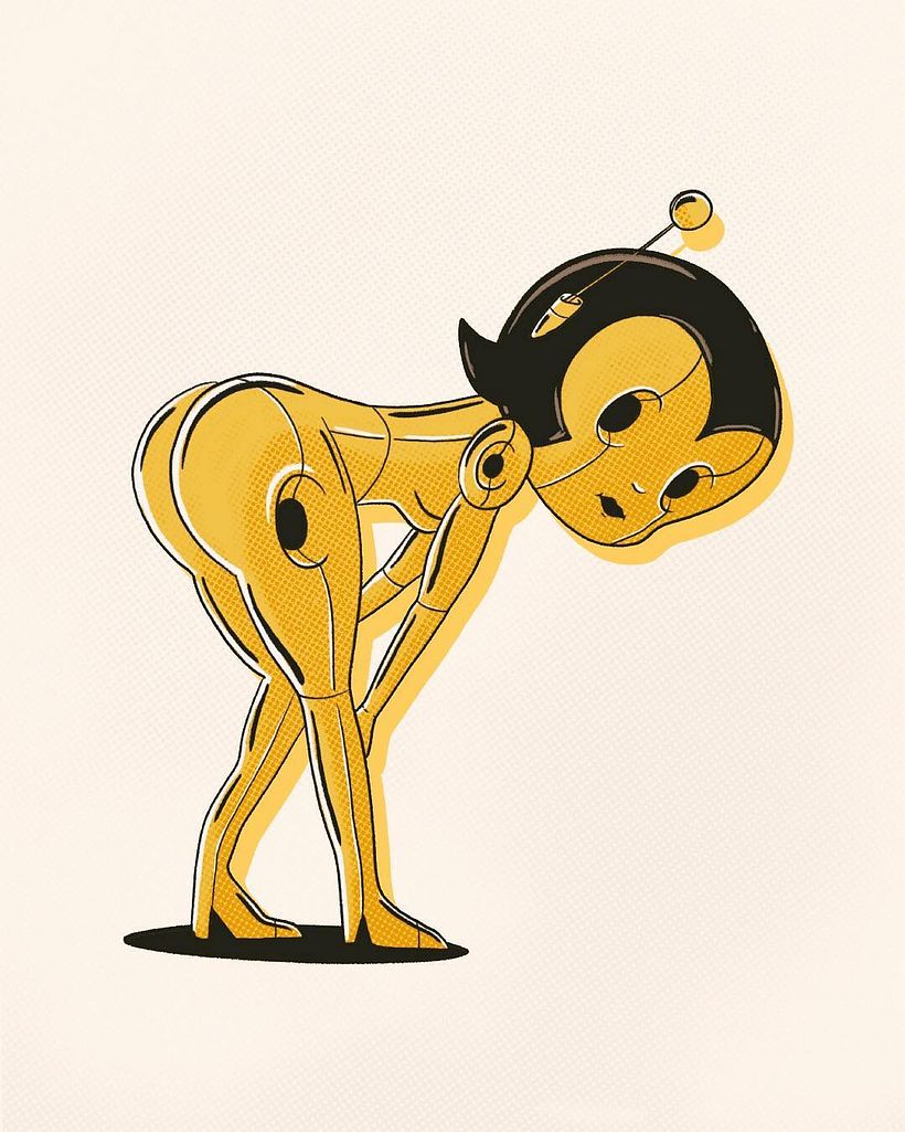 Conoce al creador que mezcla caricaturas de los 30 con arte abstracto 11