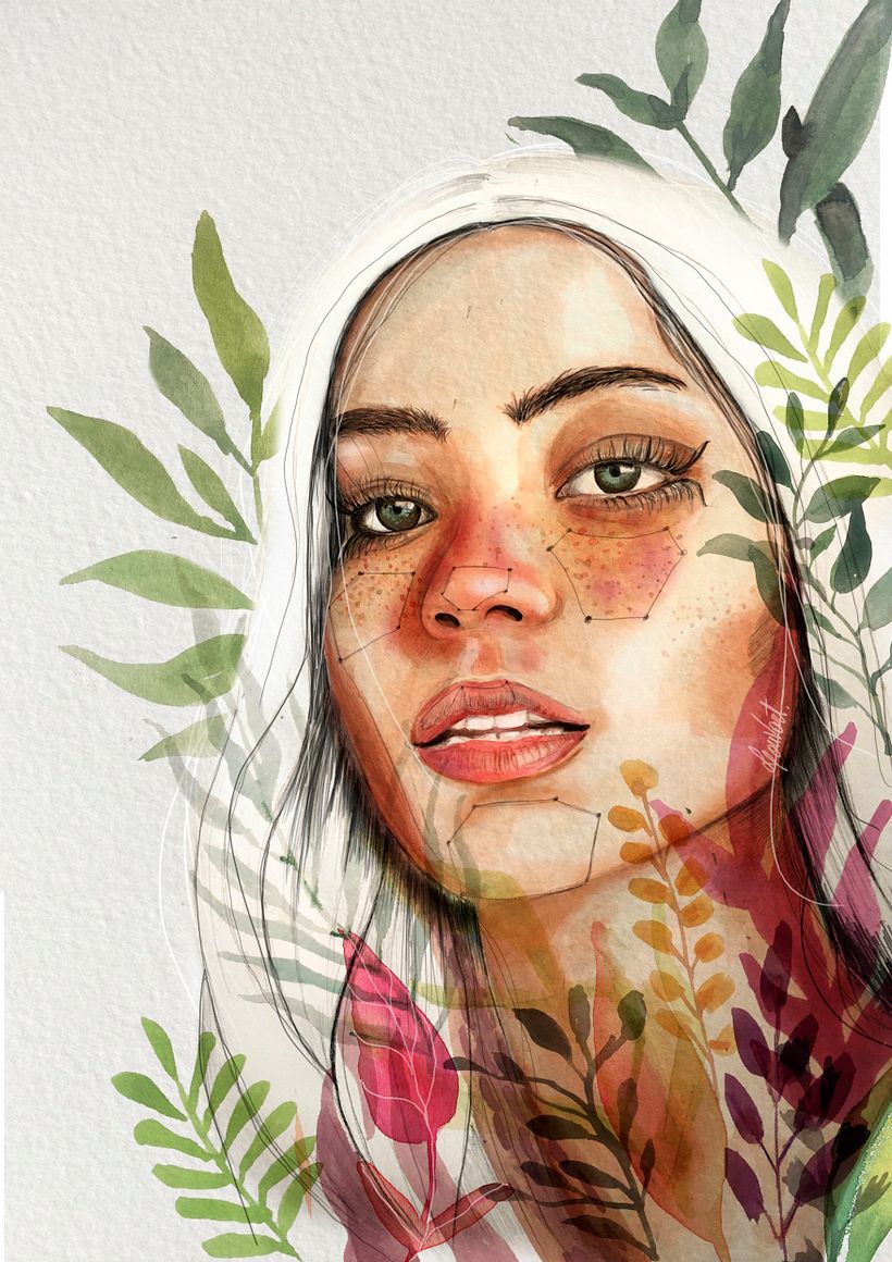 Mi Proyecto del curso: Retrato ilustrado en acuarela 8