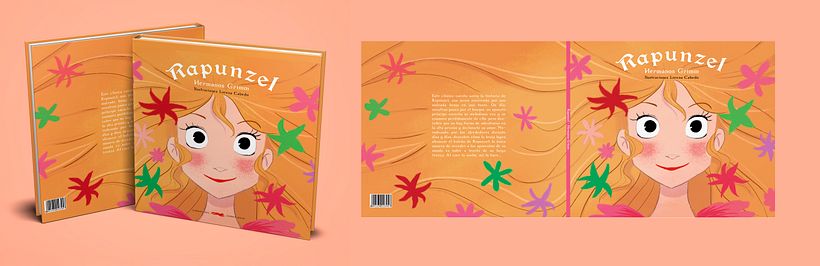 Portada y contraportada de Rapunzel - Hermanos Grimm