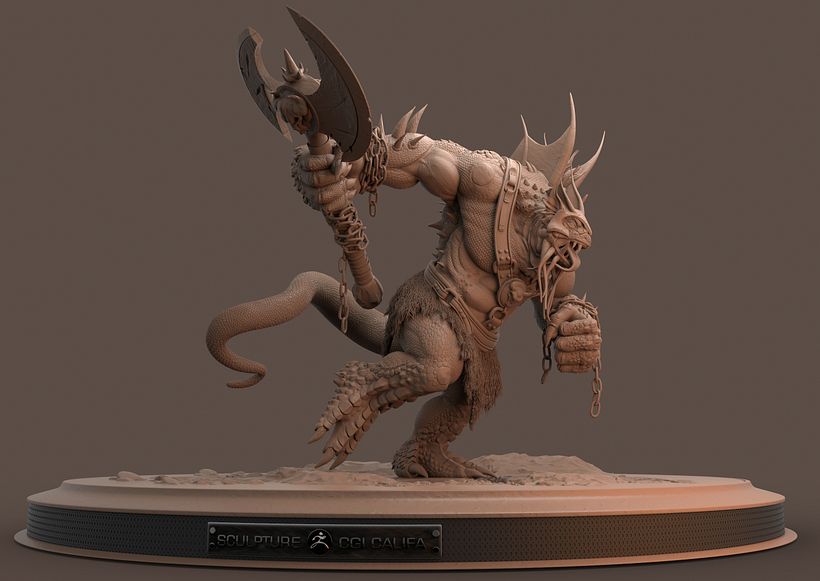 Escultura mi version de reptilio _ thundercats -1