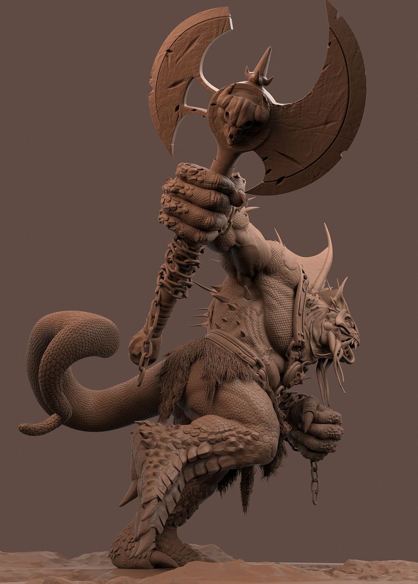 Escultura mi version de reptilio _ thundercats 0