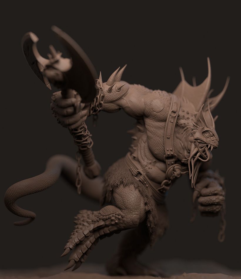 Escultura mi version de reptilio _ thundercats 1