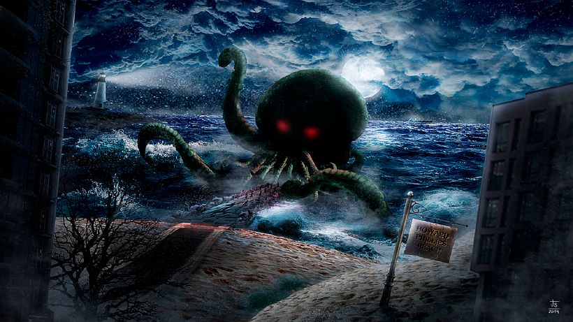 Matte painting, tributo a H.P. Lovecraft.