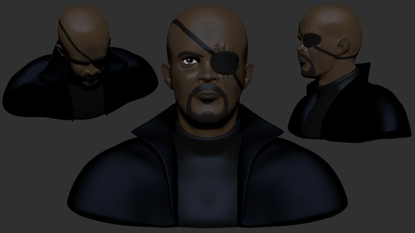 Nick Fury. Mi Proyecto del curso: Modelado de personajes en 3D 1