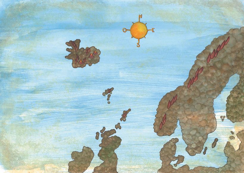 Los pedazos del mostruo  originan las tierras del norte.