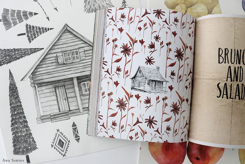 Ilustraciones: El cuaderno del Bosque. Roca Editorial. 2018 - Ilustración tradicional