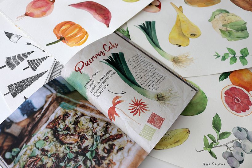Ilustraciones: El cuaderno del Bosque. Roca Editorial. 2018 - Ilustración tradicional