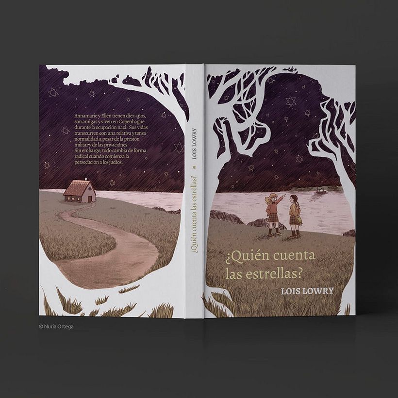 Portada de "¿Quién cuenta las estrellas?", de Lois Lowry, diseñada por Nuria Ortega