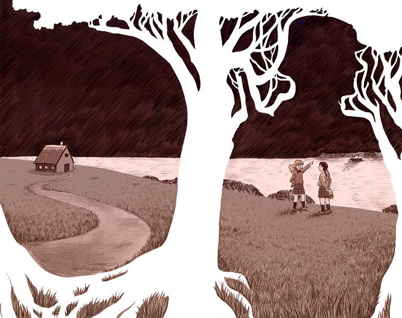 Prueba de color para la ilustración de Nuria Ortega para la portada de "¿Quién cuenta las estrellas?", de Lois Lowry