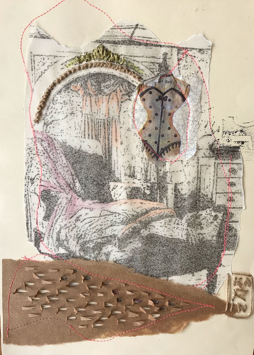 Mi trabajo de técnicas de bordado experimental en papel. El curso fue un placer❤️