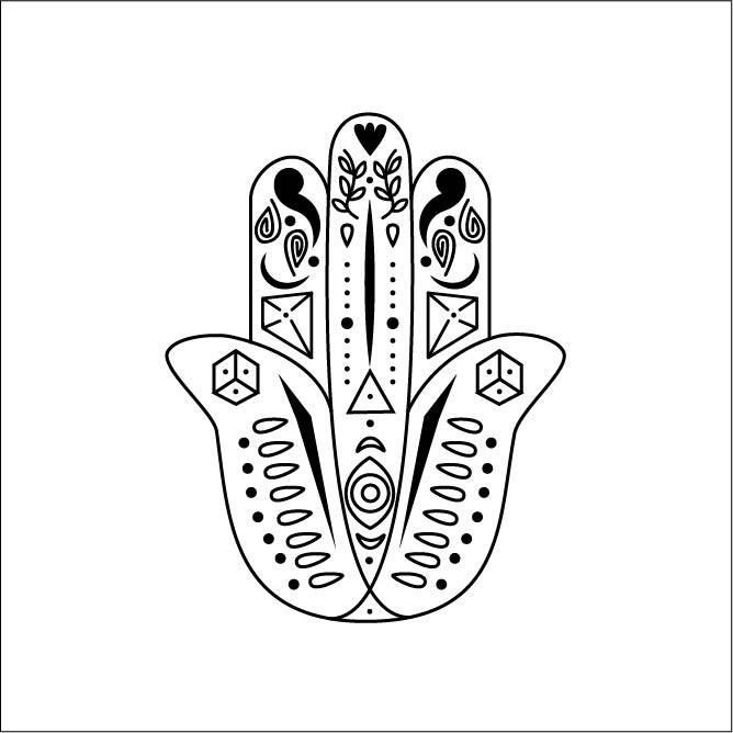 Diseño de Tatuaje - Mano de Hamsa 1