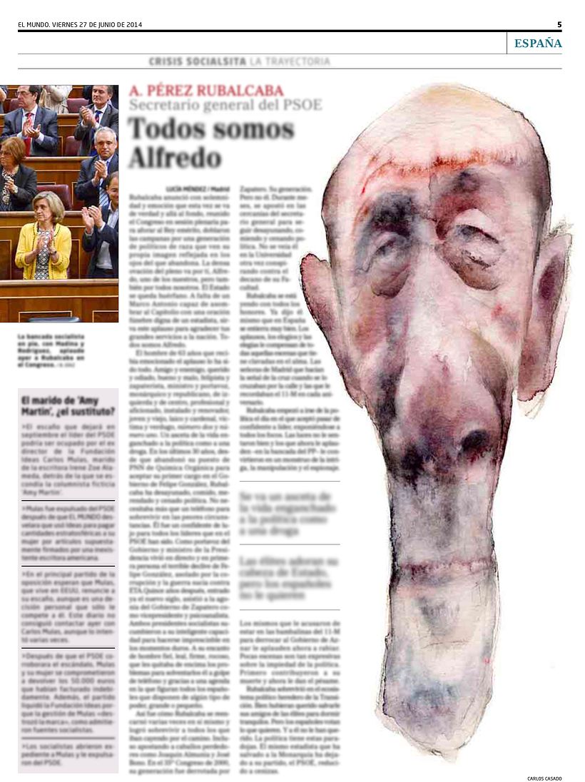 Mi primera ilustración de Rubalcaba, publicada el 27/07/2014