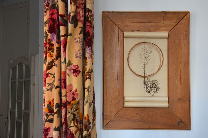 "Desde mi eco" (58x78cm.)  Assemblage Collage Art. Romantic Art. Visual Poetry. Dreaming Art. Recycled material. Upcycling Technique. www.assemblarte.com por Inés N. Monfil @assemblarte 0