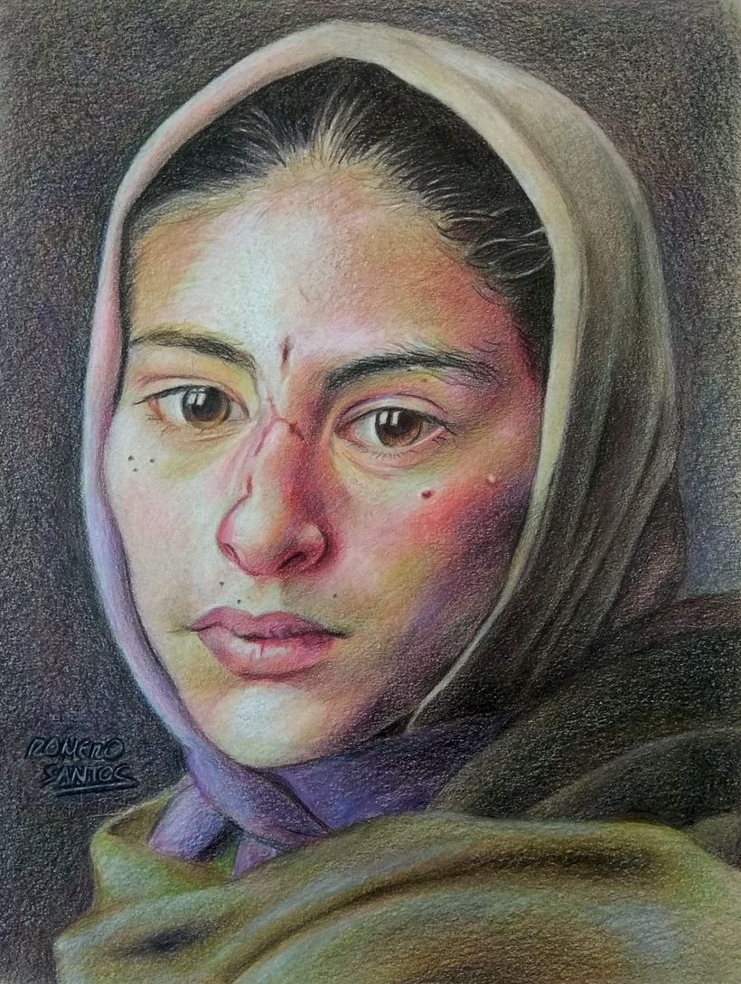 Mi Proyecto del curso:  Retrato realista con lápices de colores 1