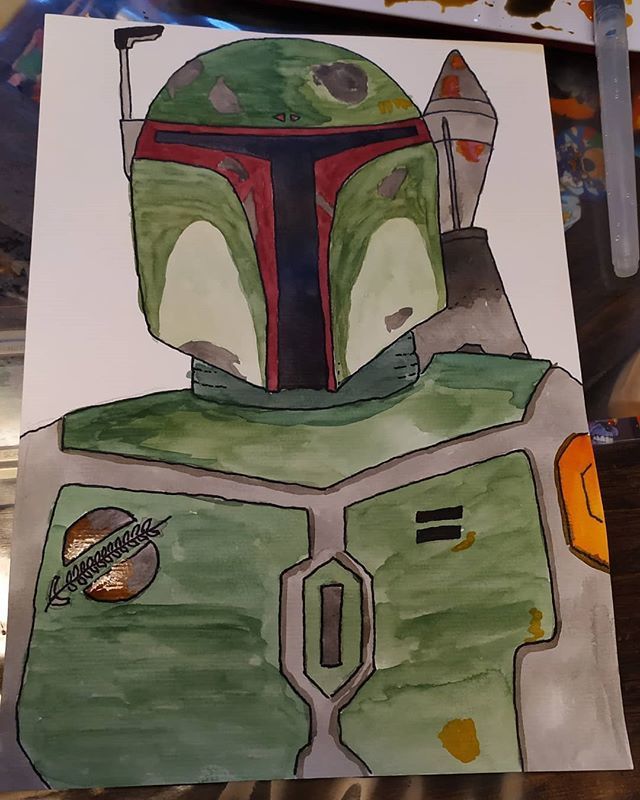 Acuarela y  estilografico