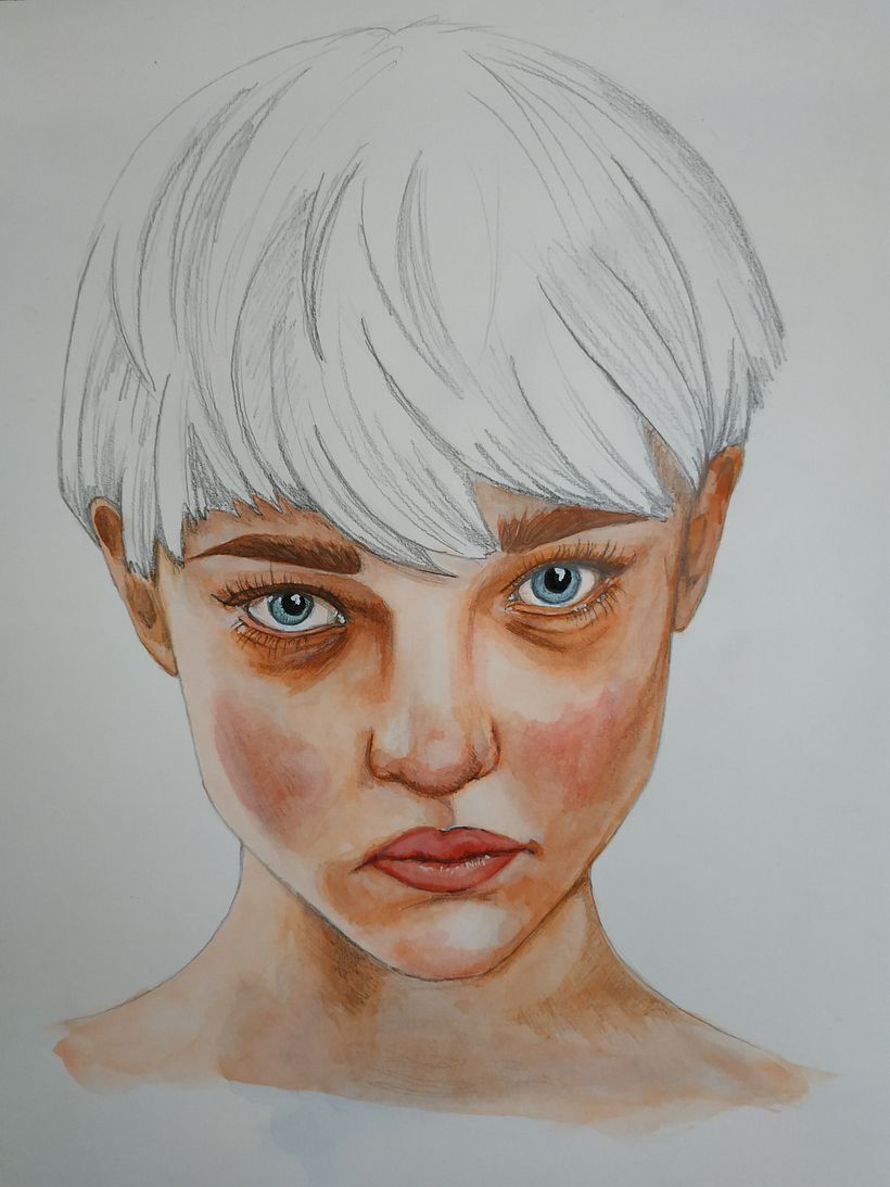 Mi Proyecto del curso: Retrato ilustrado en acuarela 0