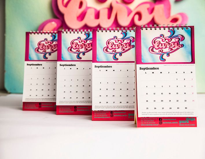 Calendario en tipografía matérica 12