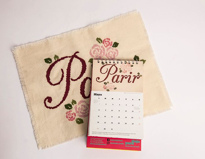 Calendario en tipografía matérica 15