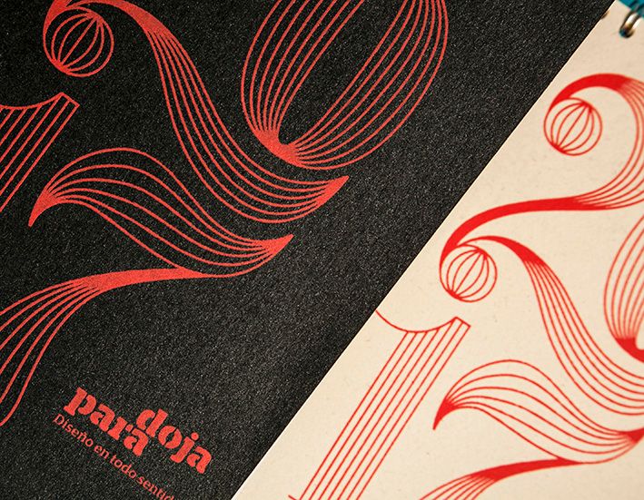 Calendario en tipografía matérica 16