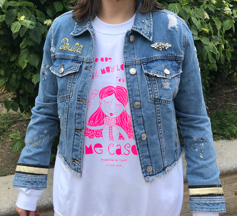 Custom details: Bachelorette party denim jacket 0