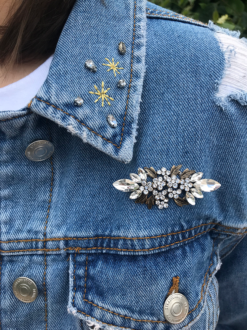 Custom details: Bachelorette party denim jacket 2