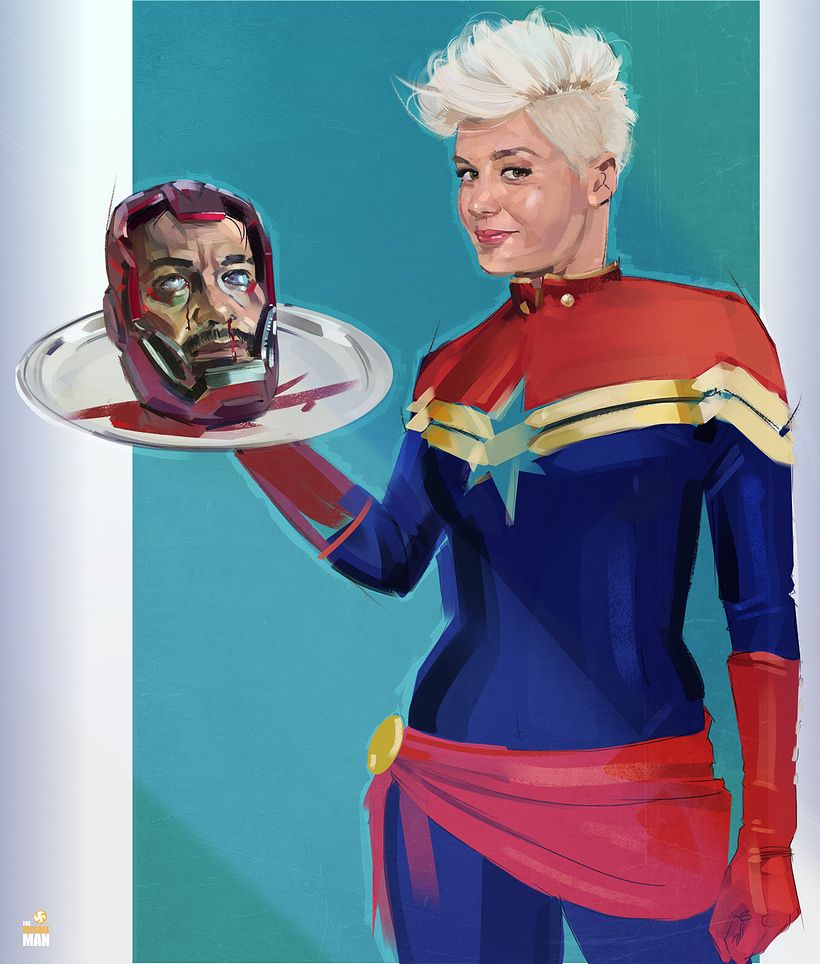 Idea with Tony Stark's head (Ironman) inspired by Civil War 2 (comics)