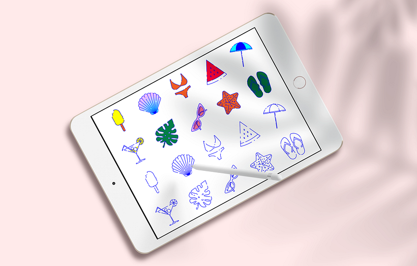 Summer icons __ Pack de stickers para WhatsApp 1