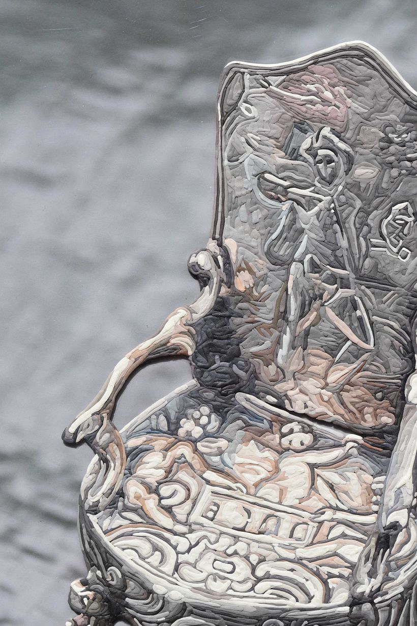 Recolección y apropiación: Serie realizada en Berlin. Recorriendo los mercados de las pulgas, fui sacando registro de los puestos y luego algunos elementos los hice en plasticina. 1