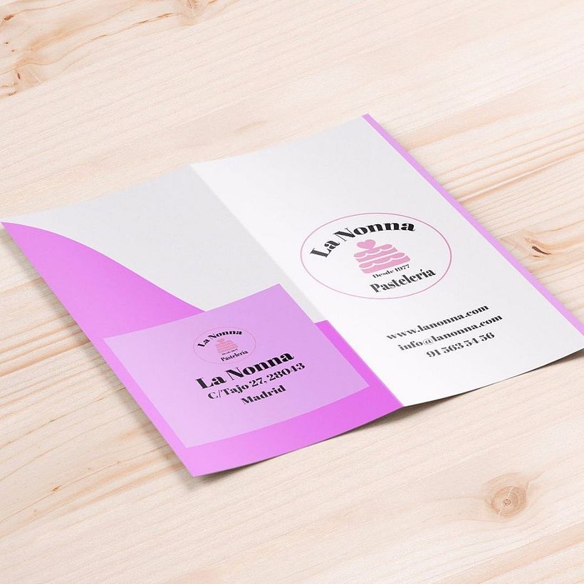 Diseño de logotipo y carta de productos para pastelería La Nonna en Madrid . . 1