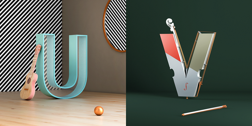 U for ukelele / V for violin.