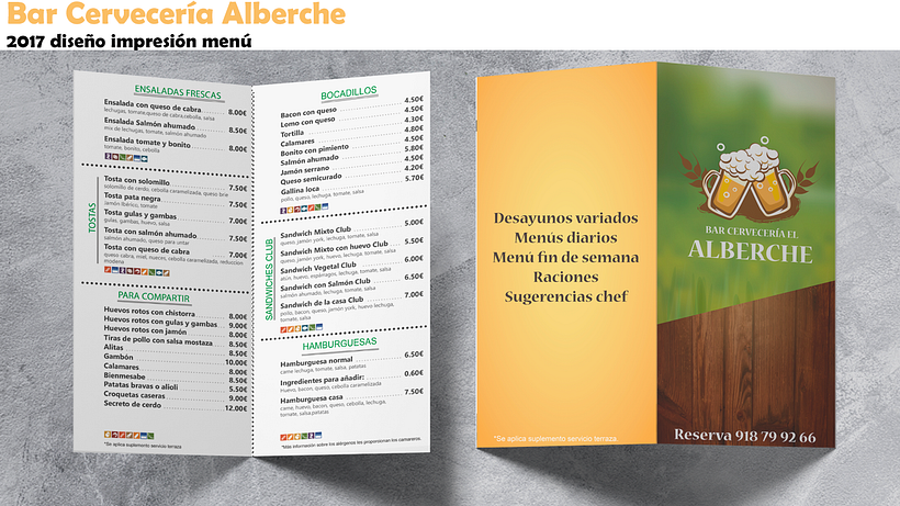 Bar Alberche diseño menú y carteles -1