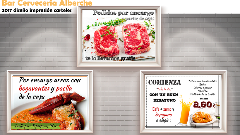 Bar Alberche diseño menú y carteles 0