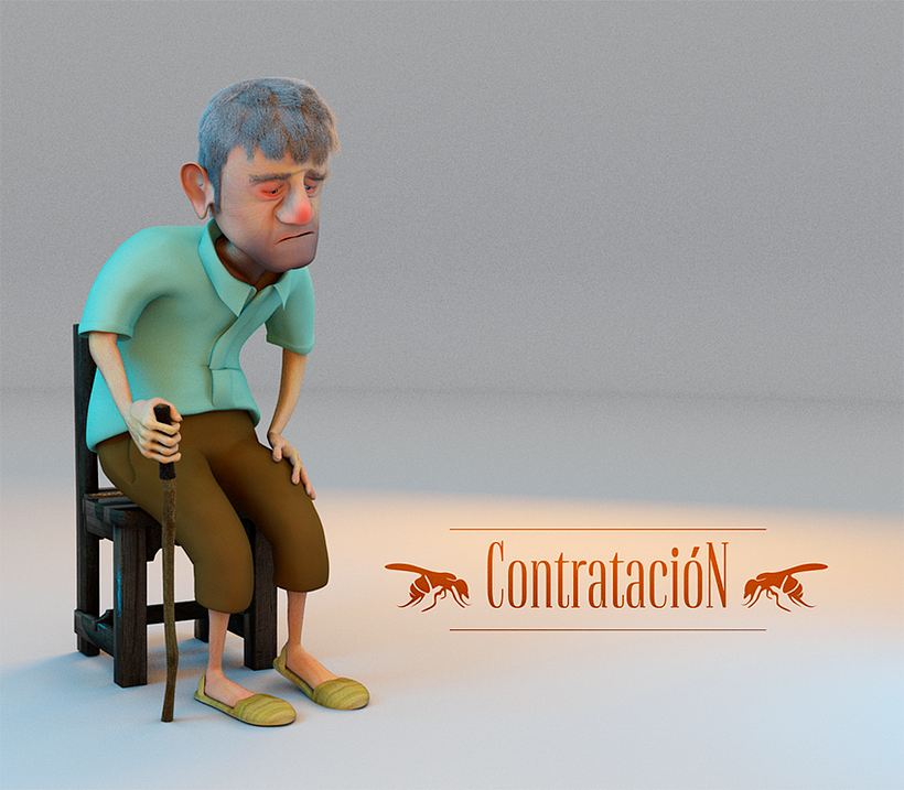 'Grandfather' modelado,texturizado, rigging 1