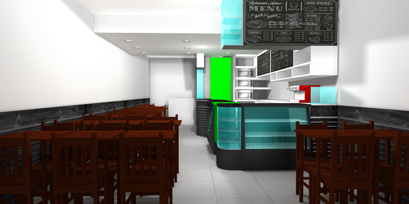 (3D) Tienda comercial de Café 1