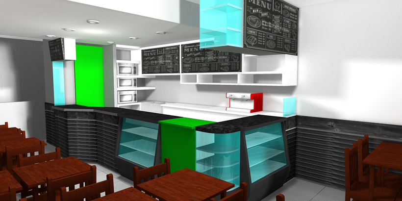 (3D) Tienda comercial de Café 1