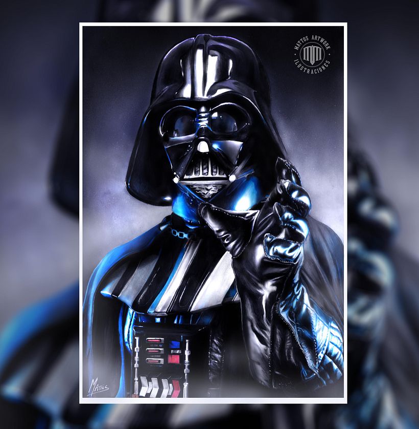 Darth Vader - ilustraciòn en marcadores, làpices de colores y aerògrafo. 0