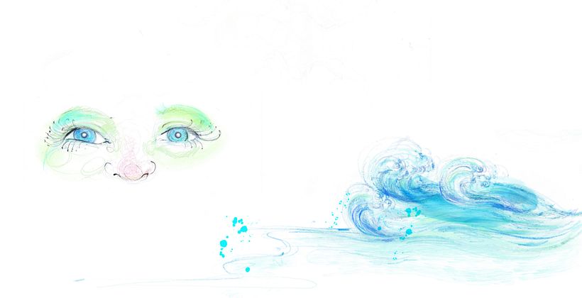 Double page: Pencil color, watercolor and procreate.