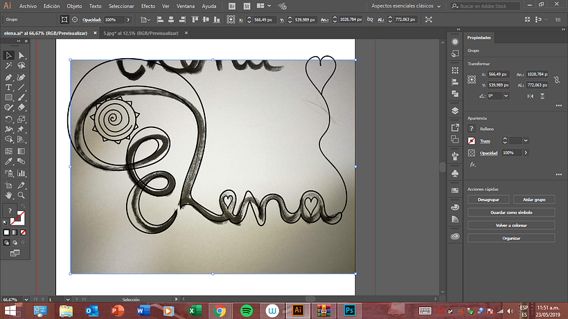 Lettering · "Elena" 3