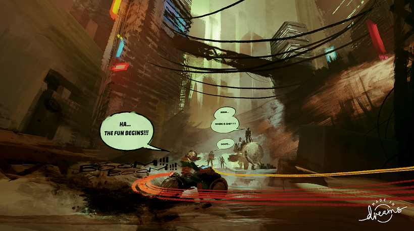 Cómic interactivo realizado en 'Dreams'