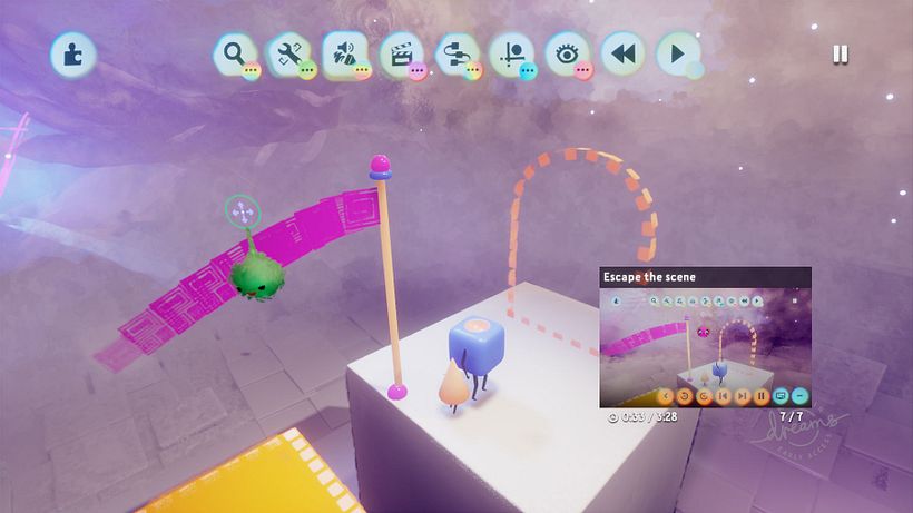 Interfaz de creación de 'Dreams'