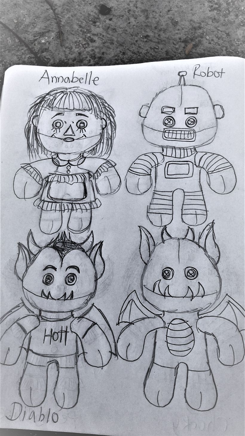 Bocetos linea Horror Toys! Maestro Piti Piti ¿Qué le parecen mis tareas y propuestas? Mil Gracias!