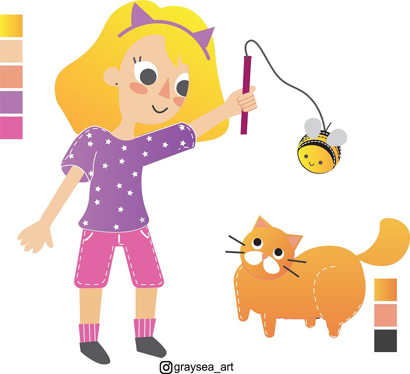 El Viaje de Pia- Ilustración Infantil para cuentos para niños 5