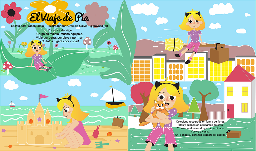 El Viaje de Pia- Ilustración Infantil para cuentos para niños 9