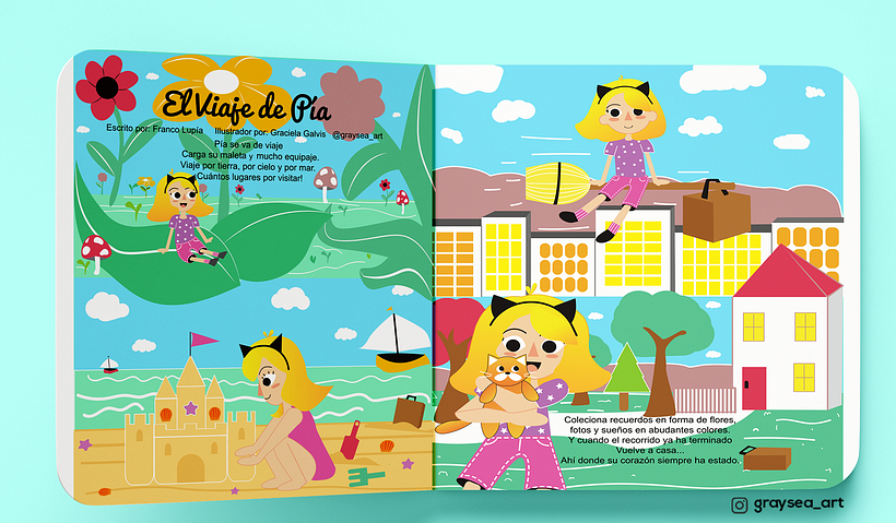 El Viaje de Pia- Ilustración Infantil para cuentos para niños 11