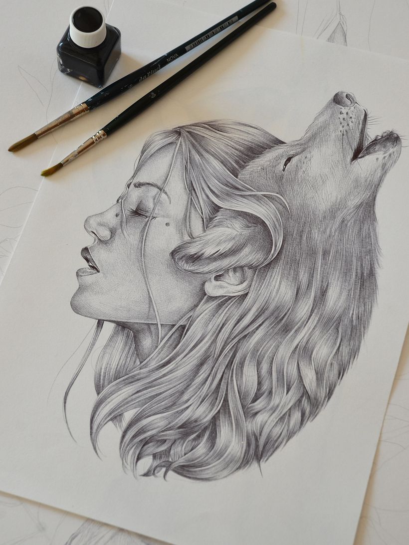 Wolf grl - Ilustración tradicional