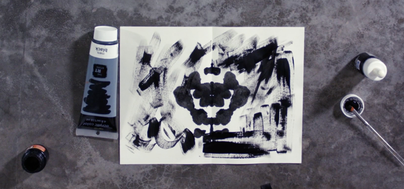 Imágenes de Rorschach y pinceladas